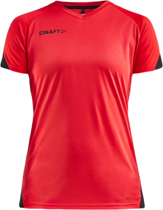 Craft - Pro Control Impact Tee Women - Bright Red & zwart