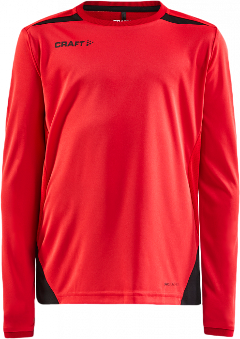 Craft - Pro Control Impact Longsleeve Tee Junior - Bright Red & nero