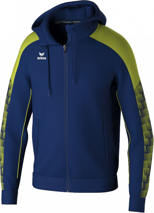 Erima - Evo Star Training Jacket With Hood - New Navy & green gecko